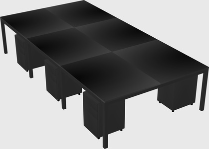 Shared rectangular desk