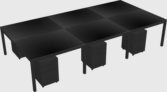 Shared rectangular desk