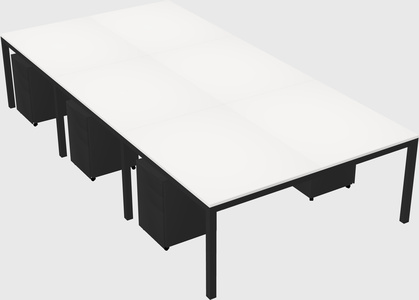 Shared rectangular desk