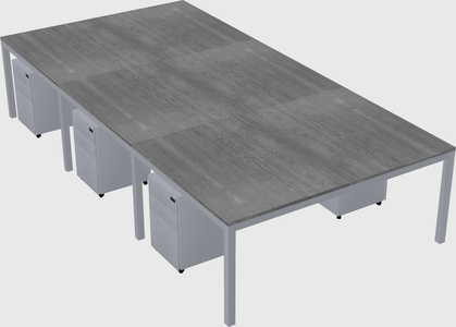 Shared rectangular desk