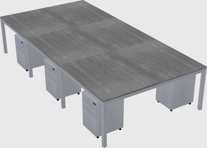 Shared rectangular desk