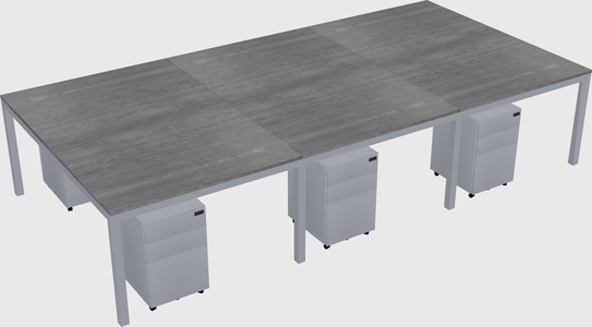 Shared rectangular desk