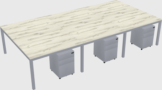 Shared rectangular desk