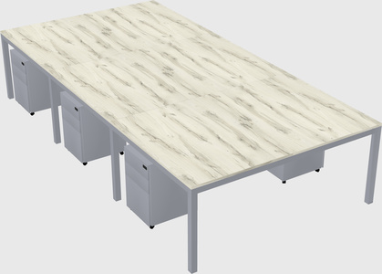 Shared rectangular desk