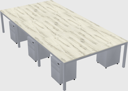 Shared rectangular desk