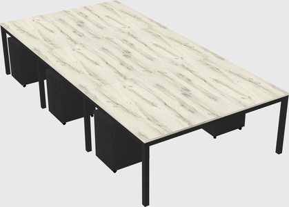 Shared rectangular desk
