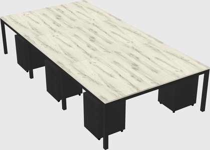 Shared rectangular desk