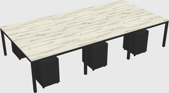 Shared rectangular desk