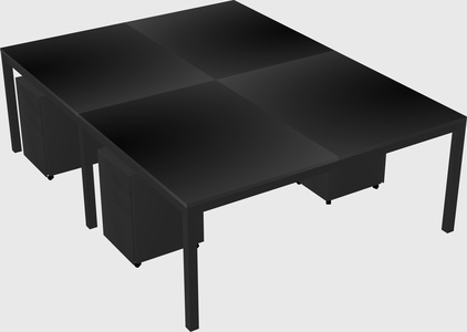 Shared rectangular desk