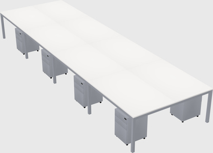 Shared rectangular desk