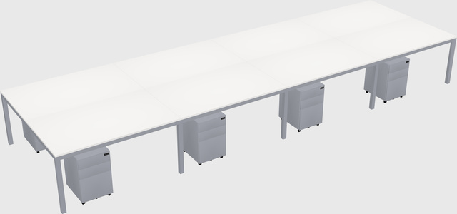 Shared rectangular desk