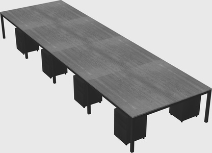 Shared rectangular desk