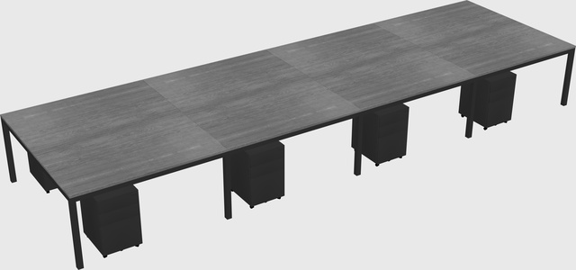 Shared rectangular desk