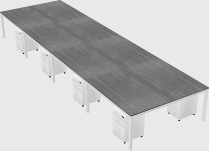 Shared rectangular desk
