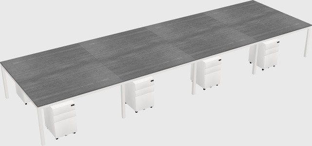 Shared rectangular desk