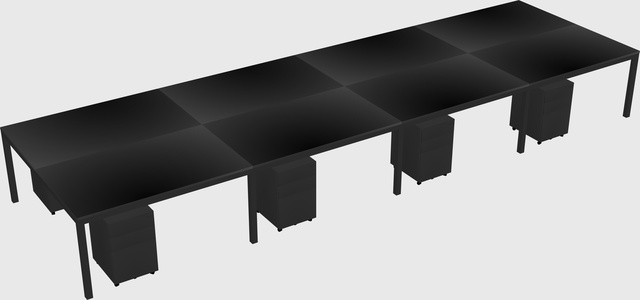 Shared rectangular desk