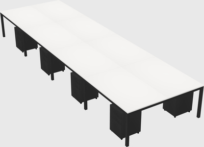 Shared rectangular desk