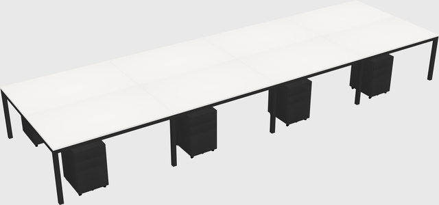 Shared rectangular desk