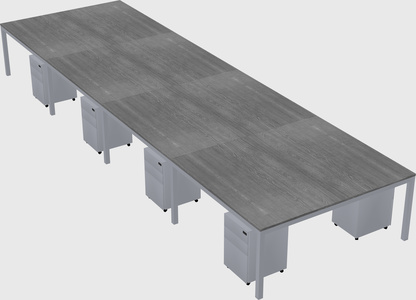 Shared rectangular desk