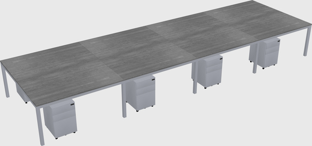 Shared rectangular desk