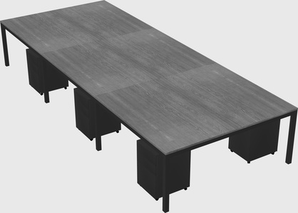 Shared rectangular desk