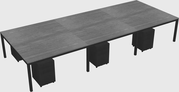Shared rectangular desk