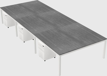 Shared rectangular desk
