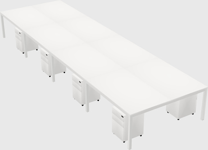 Shared rectangular desk