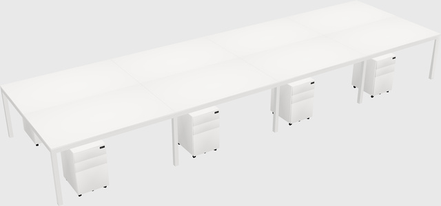 Shared rectangular desk