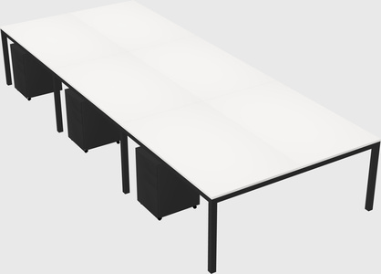 Shared rectangular desk