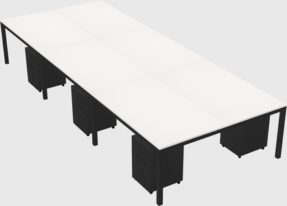 Shared rectangular desk