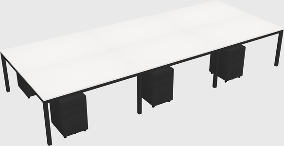 Shared rectangular desk