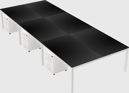 Shared rectangular desk