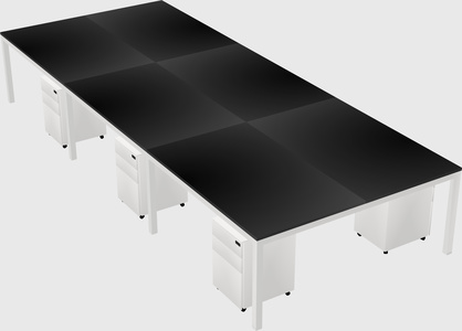 Shared rectangular desk