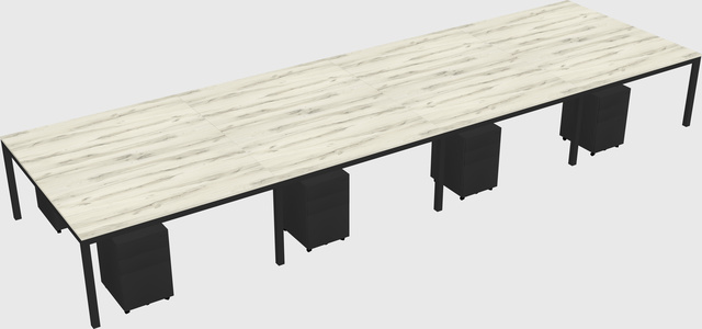 Shared rectangular desk