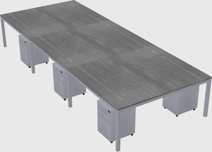 Shared rectangular desk
