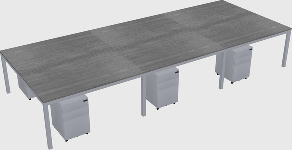 Shared rectangular desk