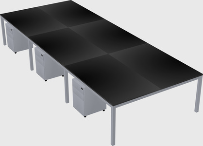 Shared rectangular desk
