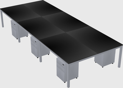 Shared rectangular desk