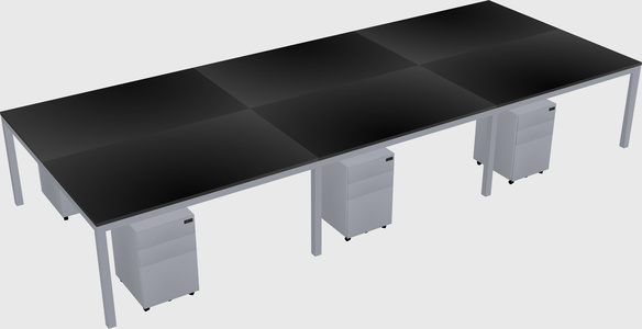 Shared rectangular desk