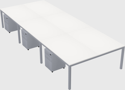 Shared rectangular desk