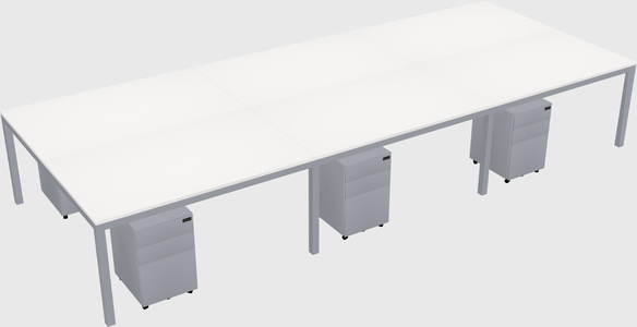 Shared rectangular desk