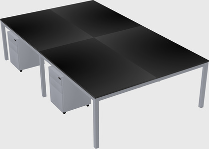 Shared rectangular desk