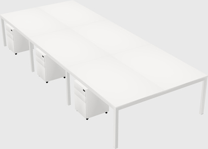 Shared rectangular desk
