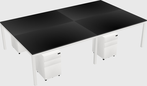Shared rectangular desk