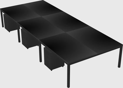 Shared rectangular desk