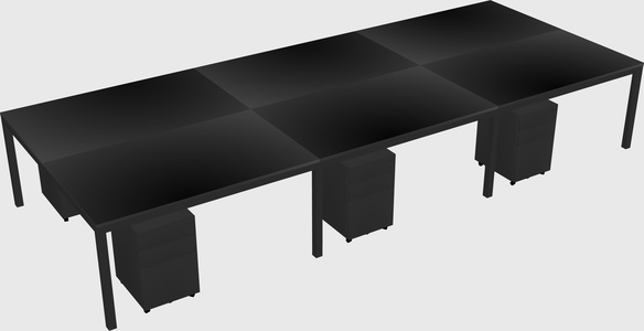 Shared rectangular desk