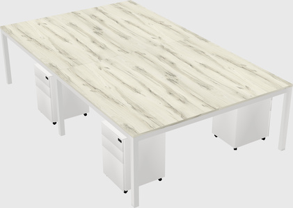 Shared rectangular desk