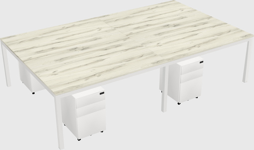 Shared rectangular desk