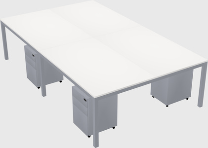 Shared rectangular desk